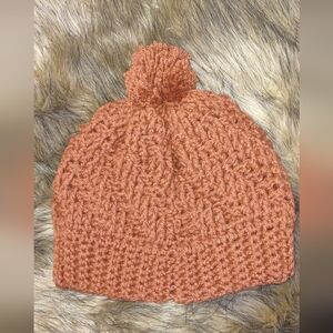 Cozy Textured Crochet Pom-Pom Beanie Osfm